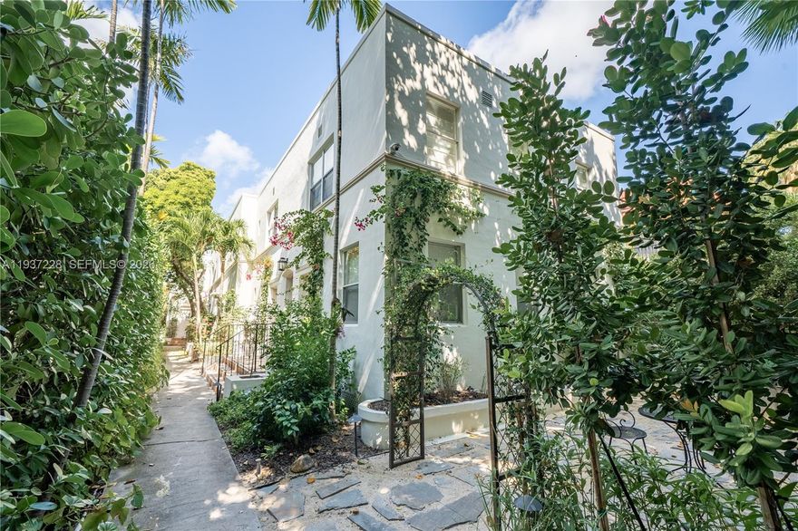 Located in a charming boutique building on picturesque Meridian Avenue, this beautifully renovated 2-bedroom, 2-bath residence offers a perfect blend of style and comfort. The unit features elegant wood flooring, granite countertops, new cabinetry, and a modernized bathroom. Additional highlights include central A/C and an in-unit washer and dryer for added convenience. Enjoy serene living in the heart of South Beach, just minutes from the ocean, parks, and world-class dining.