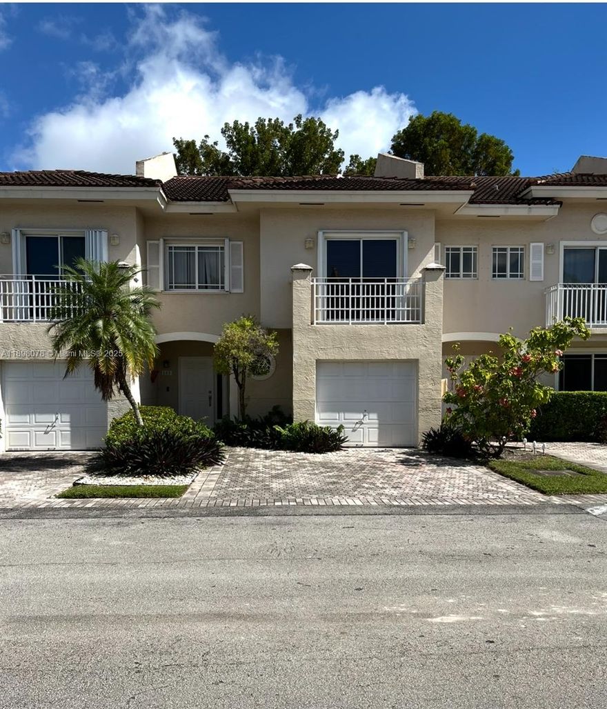 Charming two-story townhouse in a highly sought-after Tiffany of Kendall, in a perfect location. This spacious townhouse property features 1,610 sq ft with 4 bedroom 3 full baths new porcelain tiles on the first floor and Laminate flooring on second level. New A/C unit, new washer and dryer combo, freshly painted, walk in closets. Rare opportunity to own in a gated community near highways, supermarkets, hospital, shopping center & entertainment. See brokers remarks