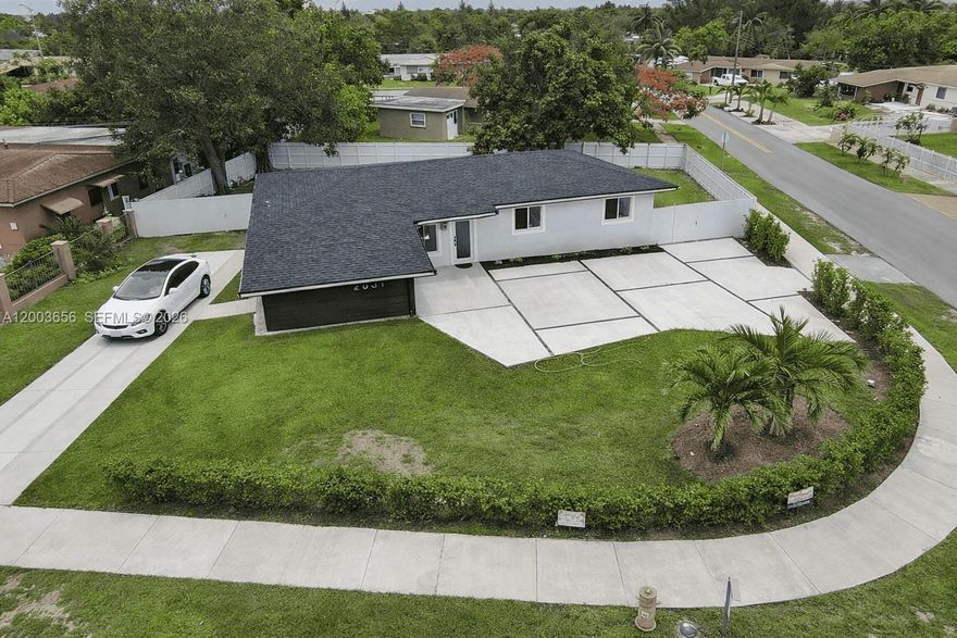 Beautifully Renovated Home in Miami Gardens!
3/2 home with an extra room (per Owner) (not reflected in tax roll), perfect for a 4th bedroom, office, or flex space.”
Welcome to this stunning, move-in-ready residence featuring modern upgrades and a bright, open-concept layout. This home boasts a brand-new kitchen with sleek quartz countertops, white shaker cabinets, and stainless steel appliances—perfect for both everyday living and entertaining. The spacious living areas flow seamlessly, complemented by stylish tile flooring throughout.

Enjoy updated bathrooms with contemporary finishes, a large primary suite, and ample natural light throughout the home. Step outside to a generously sized backyard with mature fruit trees, offering plenty of space to relax, entertain, or create your own outdoor oasis.

Additional highlights include a new roof, updated systems, and a large driveway with plenty of parking. Conveniently located near major highways, shopping, dining, and schools.

Don’t miss this turnkey opportunity—schedule your showing today!