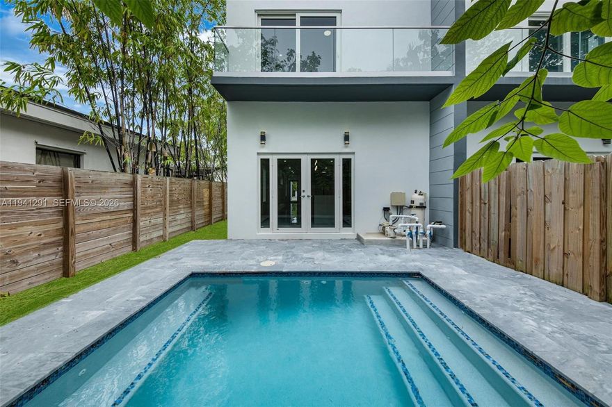 Brand-new 3 bed / 3.5 bath pool townhome in the heart of Coconut Grove.
Be the first to call this thoughtfully designed residence on Carter Street home, where modern architecture meets effortless everyday living.
A private entry opens to a bright, open-concept living and dining space anchored by a sleek kitchen with quartz countertops, stainless-steel appliances, and generous cabinetry. Expansive sliding doors blur the line between indoors and out, leading to a fenced patio with your own private pool—ideal for morning coffee, unwinding after work, or casual weekend gatherings.
Upstairs, each bedroom is a true suite with its own en-suite bath, offering exceptional privacy. Clean lines, contemporary finishes, and a smart layout create a home that feels both refined and comfortable.
Perfectly positioned just minutes from Coconut Grove’s shopping, dining, parks, and major roadways, with easy access to business districts and the beach.
Available now.