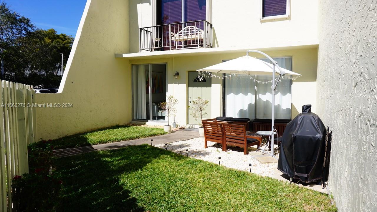 First floor unit, fully renovated 1/1 with large private yard. Updated kitchen, SS appliances, large island, tankless water heater, updated bathroom with glass shower and laundry room with washer/dryer inside the unit. Lots of storage space. Tons of natural light coming from the sliding glass doors in living room and bedroom that open up to own private yard/patio. Oversize master bedroom with large walk-in closet. Assigned covered parking next to the unit. Additional guest parking. Convenient location on extremely quiet no outlet street. East of Biscayne Blvd. Minutes away from the beach, Aventura Mall, Universities, Grocery stores and restaurants. Community amenities includes large heated pool, park and walking trail. No age restrictions. Pet friendly. Gated community with secure entry.