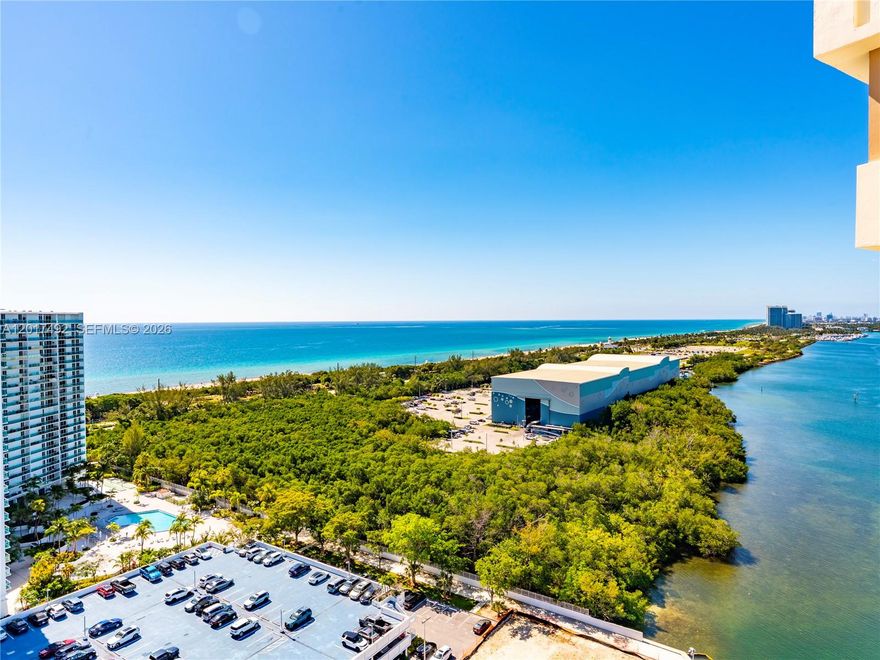 Best line in the building; rarely available lower penthouse corner unit, FULLY RENOVATED 2BR/2BA with high end finishes. 1,220 sqft and ocean views from every room. Directly across from the Ritz-Carlton in the heart of Sunny Isles Beach, steps to the sand and walking distance to restaurants and retail. Full-service building with pool, tennis, gym, sauna, conference room, convenience store, bike garage, and 24-hour security. Internet, cable, water, and trash covered in HOA. 50-year recertification complete. Move-in ready.