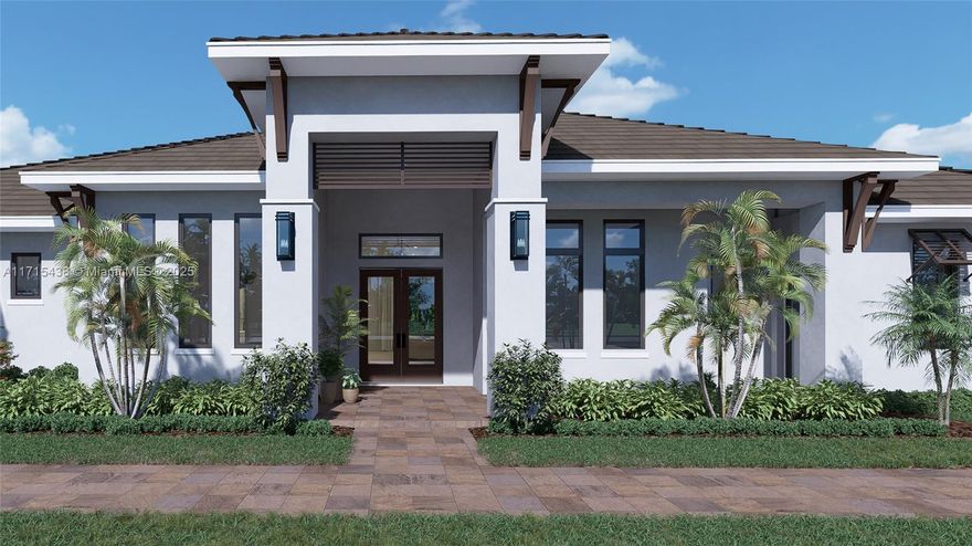 We are thrilled to announce the availability of our latest new construction home at Flamingo Ranch Estates in Davie! The MAGNOLIA HOME is a stunning single-story residence offering 5,182 sq ft of interior living space (6,791 total sq ft). This expansive home features 4 bedrooms, 5 ½ baths, an in-law suite with a private entrance, an office (that can double as additional bedroom with bath), and a spacious club room. Designed to balance open living with private retreats, it’s perfect for a modern family. All bedrooms are en-suite. The kitchen is a chef’s dream, equipped with a large center island, ample storage, premium Jenn-Air appliances, and a bright breakfast area. A luxurious pool & expansive covered patio, overlook the large & lush yard. An exceptional home in a non HOA prime location!