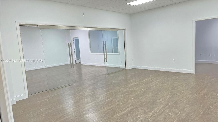 Excellent office space available for lease in the highly desirable Doral business district. This property consists of two connected units offering a functional layout with private offices and a spacious open bullpen area, ideal for professional, administrative, or service-oriented businesses.

The space features impact glass windows that provide natural light, acoustical drop ceiling at approximately 9 feet, and a dry kitchenette for staff convenience. The layout allows for collaborative workspaces while maintaining separate areas for meetings or private offices.

Located on the same floor as the building’s common conference rooms, providing additional flexibility for business operations. The unit also includes a separate thermostat and separate electric meter.

Seven assigned parking spaces are included, offering convenient access for employees and visitors. Situated within a modern office building in Doral, the property is surrounded by established businesses, dining options, and major transportation corridors.