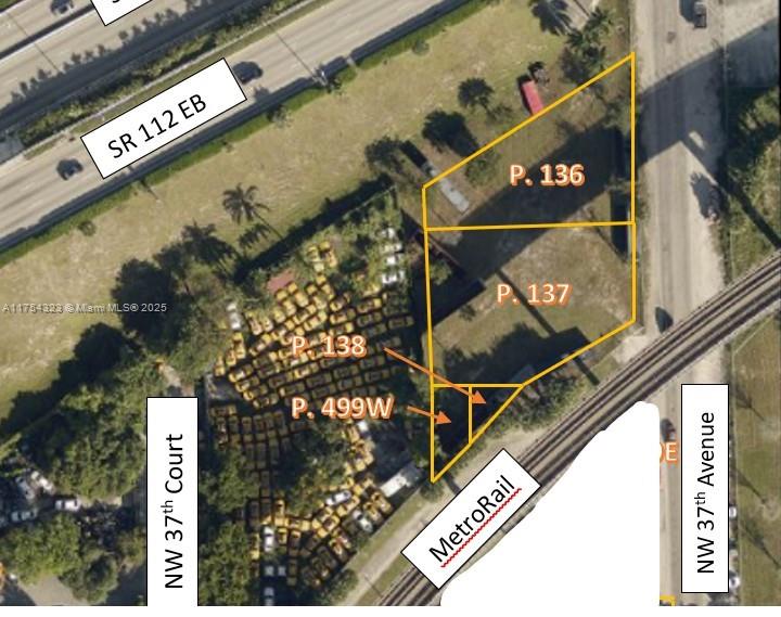 The subject property is located on the west side of NW 37 Avenue, north of NW 36 Street. The parcel includes five folios, portion of 30-3120-018-0570 (56 sq ft), portion of 30-3120-018-0580 (310 sq ft), portion of 30-3120-018-0590 (1,674 sq ft), 30-3120-018-0610, 30-3120-018-0630. All written and verbal information provided, including statements from the Sellers or Listing Broker, is subject to errors, omissions, or changes without notice. Prospective Buyers, along with their Broker, Inspectors, and representatives, are responsible for doing their due diligence by independently verifying all information. 24 hour notice required for showings. This is an "as-is" sale with right to inspect.
