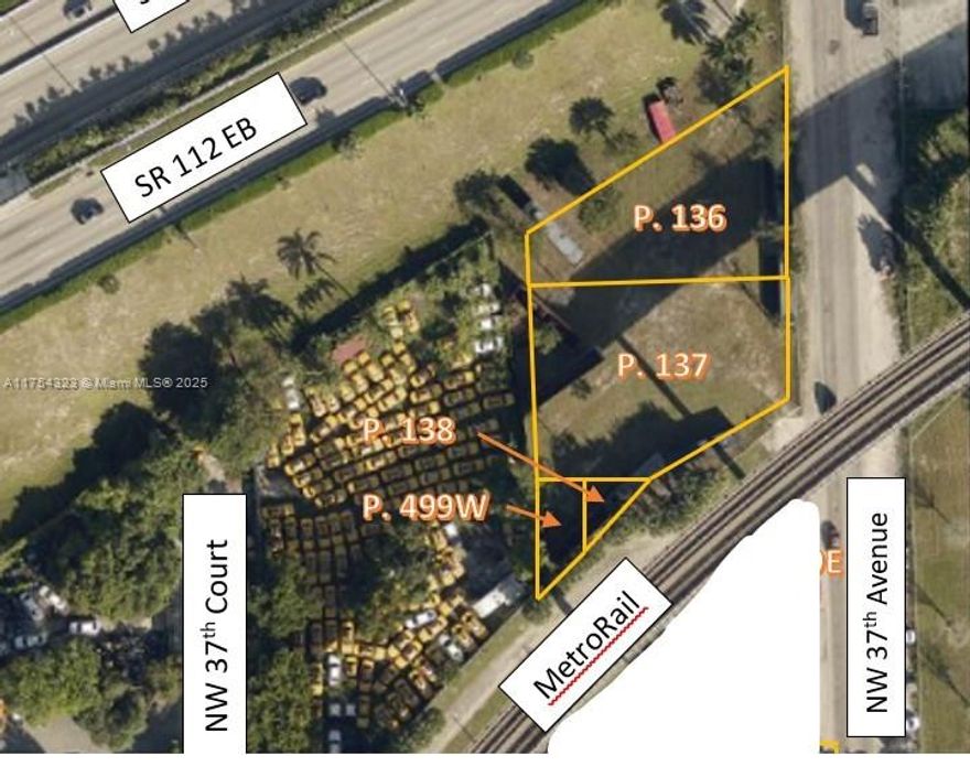The subject property is located on the west side of NW 37 Avenue, north of NW 36 Street. The parcel includes five folios, portion of 30-3120-018-0570 (56 sq ft), portion of 30-3120-018-0580 (310 sq ft), portion of 30-3120-018-0590 (1,674 sq ft), 30-3120-018-0610, 30-3120-018-0630. All written and verbal information provided, including statements from the Sellers or Listing Broker, is subject to errors, omissions, or changes without notice. Prospective Buyers, along with their Broker, Inspectors, and representatives, are responsible for doing their due diligence by independently verifying all information. 24 hour notice required for showings. This is an "as-is" sale with right to inspect.