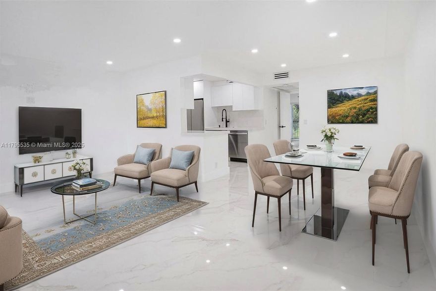 Experience luxury living in this stunning, fully remodeled 1BR/1.5BA condo in the sought-after 55+ community of Century Village. This light-filled unit features elegant marble flooring, impact windows and doors, quartz countertops, sleek soft-close cabinetry, recessed lighting, and brand-new Samsung appliances. Both bathrooms are tastefully redesigned with modern finishes. Relax on your private balcony with tranquil garden and pool views. New 2021 A/C and water heater. Enjoy world-class amenities including a million-dollar clubhouse, resort-style pools, tennis, fitness center, theater, and 24-hour security. Priced to sell—don’t miss this exceptional opportunity!
