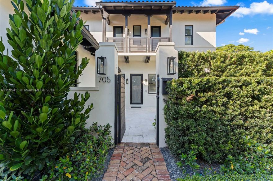 This recently renovated home is ready for immediate occupancy. It highlights a vast open-plan chefs kitchen w a SubZero fridge. The property is adorned with towering ceilings complemented by detailed moldings & a wine cellar. Smart Features include :Aqualink pool/spa automation, Mosquitonix mist system & AC. It also provides a home water filtration system, garage w/ Tesla Supercharger, real wood floors & a 2nd-story beverage station. The presence of 100% Hurricane Impact glass & doors, Plantation shutters & automated shades ensure a secure & comfortable environment. South & north terraces, offering serene views of the neighborhood & the pool, making this house an ideal place for either social events or a family life. Gables is ranked Top 10 : Most desired/ritziest neighborhoods in the USA