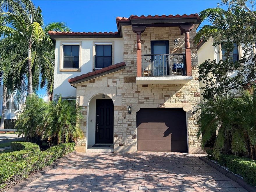 Experience luxury living in Vintage at Doral, a private gated community offering resort-style amenities. This beautiful corner townhouse features 4 bedrooms, 3.5 bathrooms, and a one-car garage plus two driveway spaces. Enjoy an open-concept kitchen with stainless steel appliances, granite countertops, and custom cabinetry, along with spacious living and dining areas perfect for entertaining.
Upstairs, the primary suite boasts a custom walk-in closet and an elegant bathroom with double vanities. Relax or host gatherings on the private paved patio.
The community offers a clubhouse with pool, jacuzzi, fitness center, kids’ play area, and event room — all surrounded by lush landscaping and 24-hour security. Prime location near top-rated schools, shopping centers, Publix, and major highways.