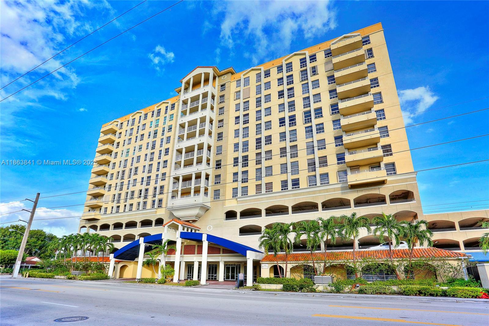 Spacious two-bedroom apartment with beautiful views of downtown Miami and Coconut Grove skylines. Light and bright with tiled living areas, wood floors in bedrooms, updated kitchen, laundry area and two assigned parking spaces. Gables Terrace is centrally located with an excellent walkability factor to downtown Coral Gables and environs. The building amenities include pool, gym and 24-hour concierge.