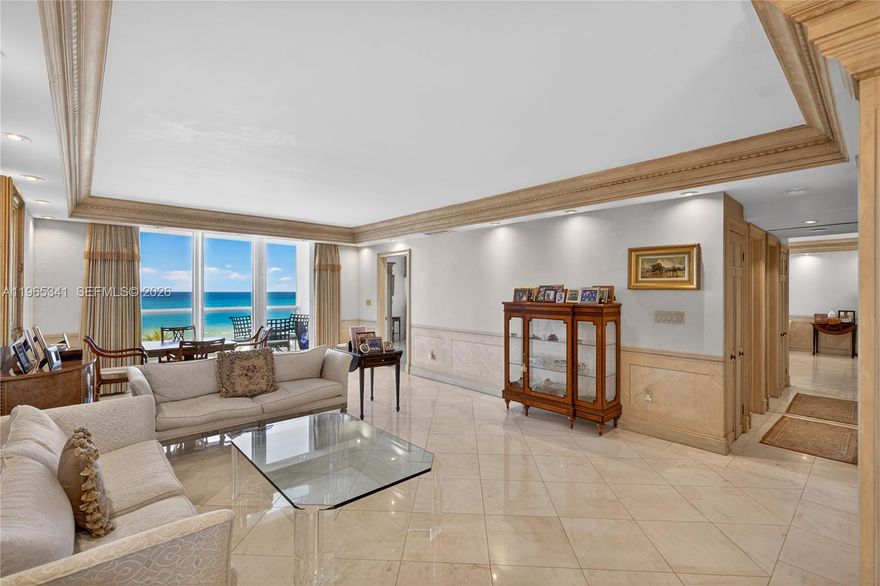 Enjoy breathtaking, unobstructed direct ocean views from this SE corner residence at Carriage Club South. This coveted “K” line is offered for the first time in six years. The spacious, renovated 2BD/2BA features an open, airy layout with marble floors, marble bathrooms, formal dining room, crown moldings, recessed lighting, and a large renovated eat-in kitchen with ocean views. The primary suite offers three large windows showcasing endless ocean views, a built-in walk-in closet, and an updated bath. Enjoy sunrise views and ocean breezes from your balcony. Full amenities include 24-hour concierge, heated pool, gym, BBQ area, and beach service—just minutes from Fontainebleau Miami Beach, Soho Beach House, and the Faena District.