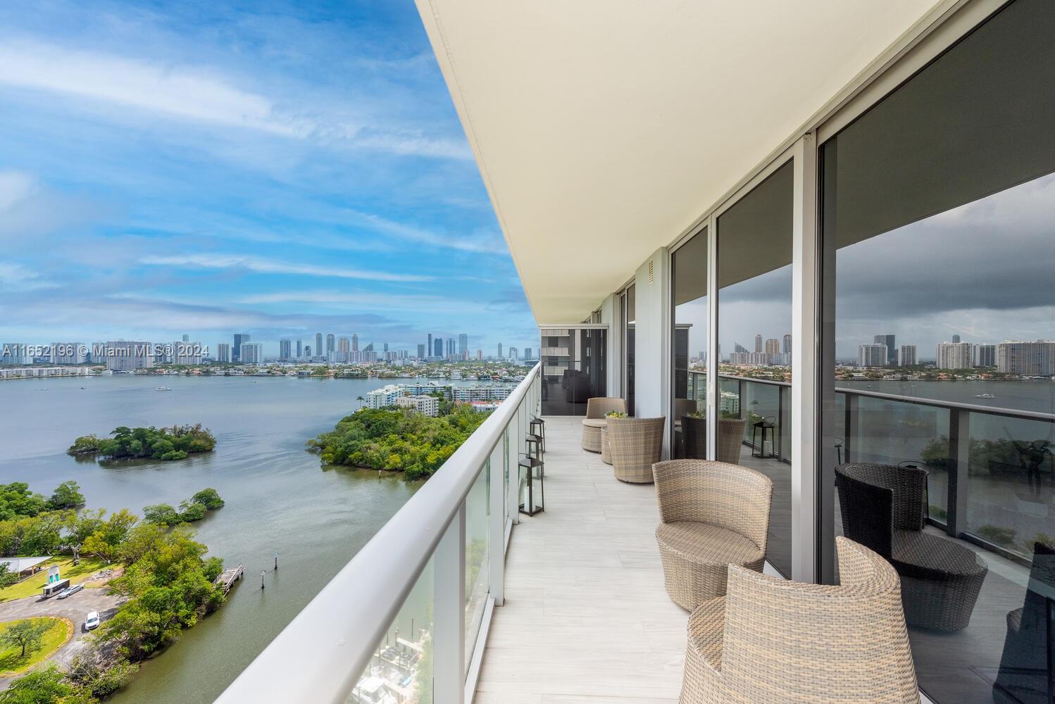 FURNISHED - 3 BED / 3 BATH with Wrap Around Balcony overlooking Maule Lake and the bay. Beautiful skyline views of Aventura and Sunny Isles. Enjoy a tons of amenities: Concierge, 24 hr Valet, spa with steam room, jacuzzi, cold plunge and sauna, tennis, basketball, soccer field, gym, kids playroom, nature walk and more… Poolside restaurant, kayaks, and BBQs.