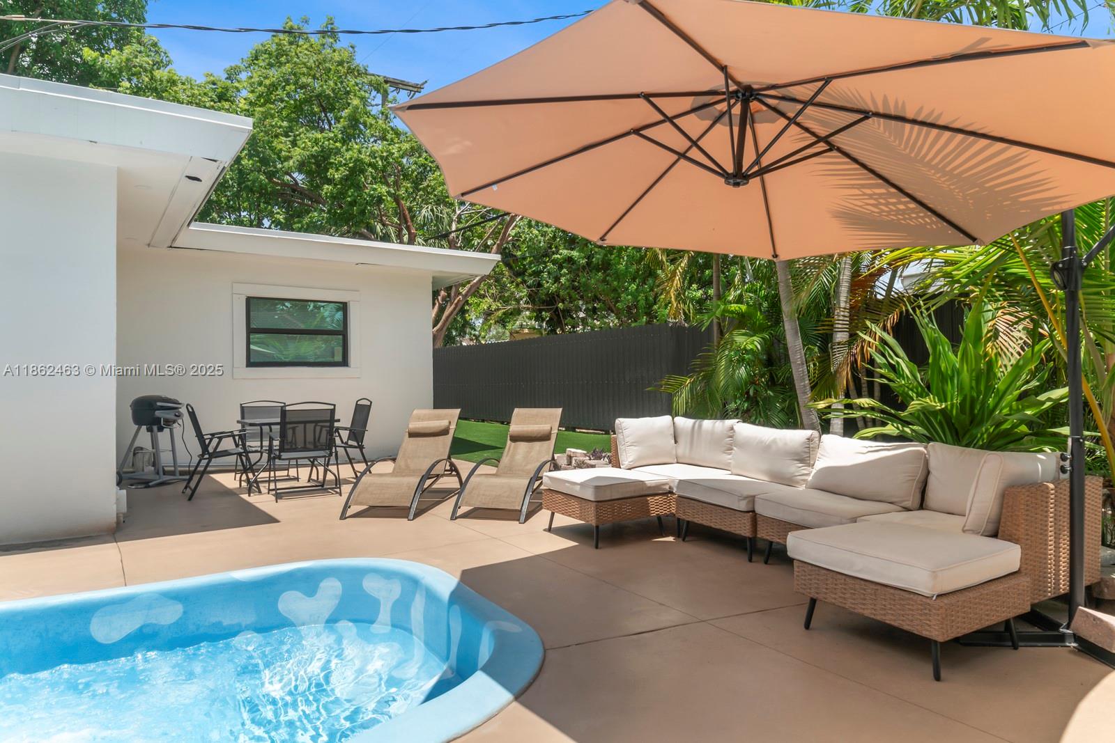 Rare triplex in a highly sought-after Fort Lauderdale location! The main home offers a bright and spacious 3-bedroom, 1-bath layout, while two private studio apartments provide excellent rental income potential or comfortable space for guests. Step outside to your very own retreat featuring an inviting pool and beautiful patio, perfect for entertaining or relaxing. Conveniently located within walking distance to dining, shopping, and nightlife, and just minutes from the FLL airport, Port Everglades, beaches, downtown, and Las Olas Boulevard.