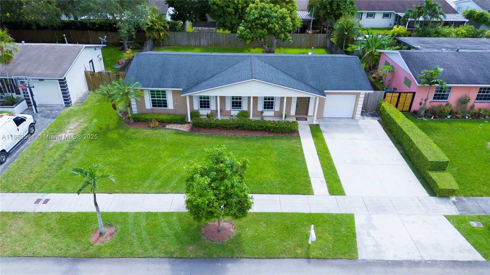 Welcome to this charming 3 bed, 2 bath, on 7500 SQF lot, original owner, single family home in a highly sought-after Devon-Aire neighborhood, It has a brand new air conditioning system 07/2024, a beautiful kitchen, alarm system, gas water heater and laundry in garage , hurricane impact windows, avocado tree. the roof was updated in 2017 and the driveway 2021, Freshly Painted. Devon Aire K-8 and Arvida school are half mile from home, you can easily access to mayors highways, close to shopping, restaurants, banks, Hospitals, college, and mayor stores and malls. this is a very rare opportunity to make this beautiful and friendly neighborhood you home. NO ASSOCIATION. Use Showing time.