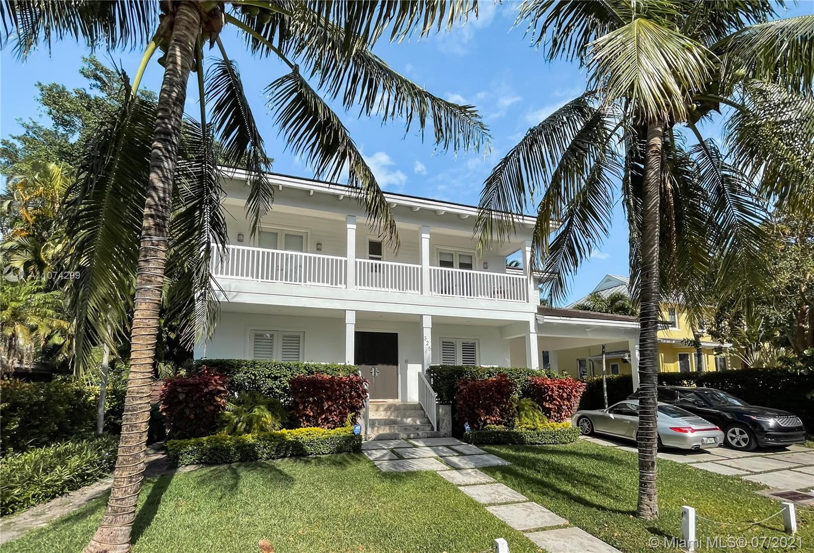 Located in the north side of Key Biscayne, this Key West Style home offers a laid-back and practical floor plan with exceptional craftsmanship focused on quality of life just minutes away from the Key Biscayne park and the beach. The 2-story home was built in 2012 and features 6-bedrooms and 6.5-bathrooms under 3,868 SF of living space plus 2 oversized covered terraces overlooking the backyard in a 7,606 SF lot. On the first floor a big open floor-plan integrating the dining, living and family room, the first bedroom with ensuite bathroom and service quarters. Upstairs, 4 bedrooms with ensuite bathrooms all with access to private terraces. The grounds are as thoughtful as the interior including and oversized heated pool and a jacuzzi covered by lush landscape for extra privacy.