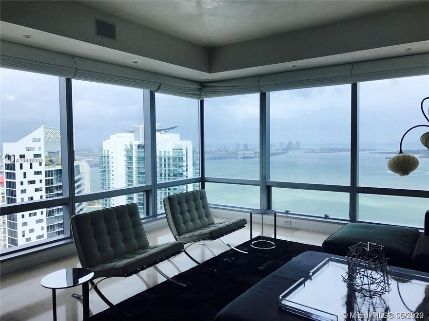 This magnificent corner unit is offered Fully Furnished providing stellar views of Miami skyline, Biscayne Bay, South Beach, and Key Biscayne. Corner unit with spacious living areas with large bedrooms and bathrooms and views from every room. Professionally decorated, marble floors, top of the line kitchen appliances...a must see. Live in one of the most prestigious buildings in Miami with onsite 24/7 hour Hotel & concierge services, room service and all the Four Seasons amenities at all times. Will be available 8/15/2021