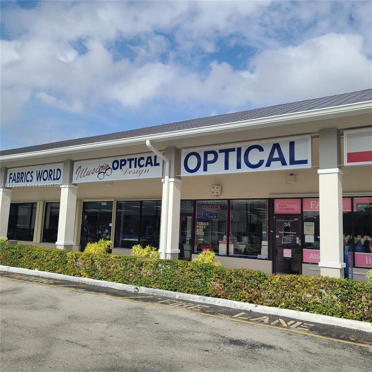 VERY REPUTABLE and SUCCESSFUL OPTICAL BUSINESS FOR SALE LOCATED IN THE HEART OF MIAMI ACROSS
THE STREET FROM TROPICAL PARK WITH OVER 23 YEARS IN BUSINESS. PROVIDING TOP OF THE LINE GLASS FRAME SUCH AS-RALPH LAUREN-LINEA ROMA-CARTIER-VERSACE-POLICE-BOSS and GUCCI JUST TO NAME A
FEW ALSO TOP OF THE LINE OPTICAL EQUIPMENT (SANTINELLI NIDEK 3D-FIT-LE 9000 SX ALSO SANTINELLI NIDEK 3D-FIT-ICE 9000NT) and a TOMEY TR 400O
FOR MORE INFORMATION, PLEASE CONTACT THE LISTING AGENT