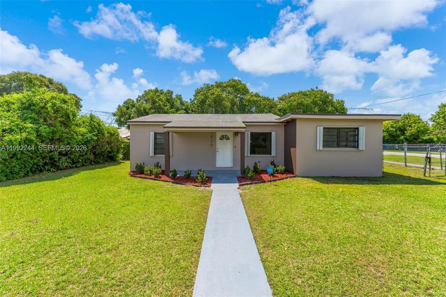 This beautifully remodeled 3-bedroom, 2-bathroom corner home offers major improvements including new PVC plumbing, newer roof 7y/o new A/C system, and brand-new water heater for added peace of mind.

Inside, you’ll find polished porcelain flooring throughout, abundant natural light, LED lighting. The open-concept kitchen features quartz Calacatta Gold waterfall island, new cabinetry, and brand-new stainless-steel appliances. Both bathrooms have been fully updated and include Bluetooth exhaust fans with built-in speakers. All bedrooms offer custom-designed closets plus storage space.

Enjoy a spacious backyard with covered patio perfect for entertaining, mango trees for shade, room for multiple vehicles, and space for a boat. The corner lot with dual access adds flexibility and convenience.

Ideally located just minutes from US-1 and the Florida Turnpike, close to shopping, dining, and daily conveniences.