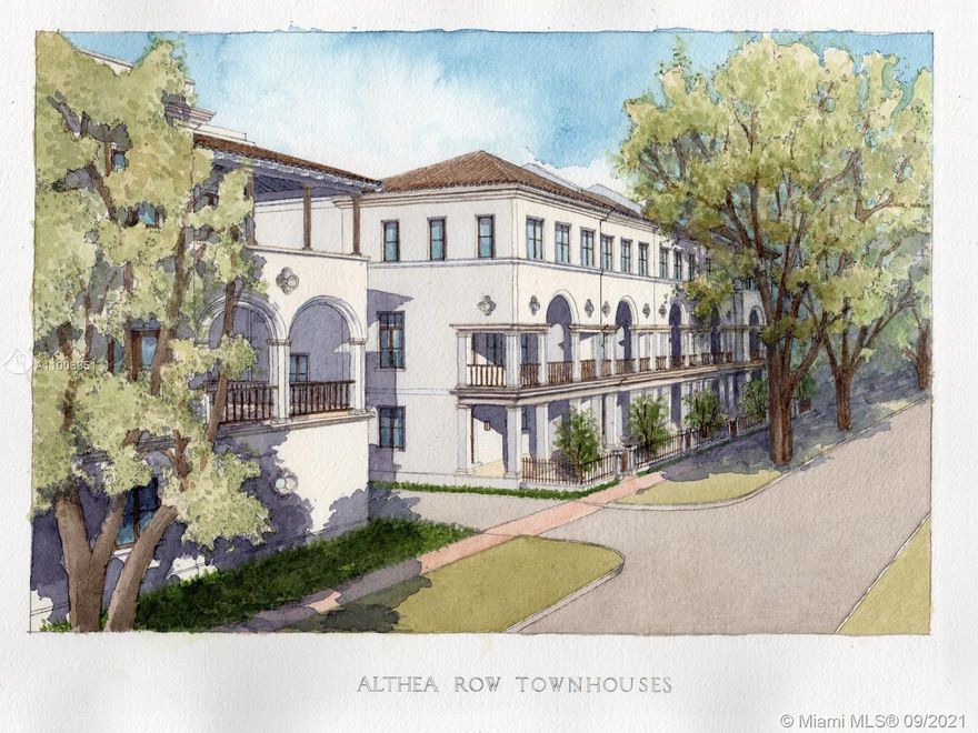 Althea Row’s collection of five, three-story Spanish-Colonial style town homes are a timeless example of Coral Gables’ architectural legacy. Residents can experience 7,000 total square feet of spacious open floor plans, private front gardens, interior patios and stunning loggias that honor South Florida’s modern contemporary lifestyle. Steps from iconic landmarks including Miracle Mile and the Biltmore Hotel, Althea Row is the quintessential sanctuary, combining sophistication and elegance.