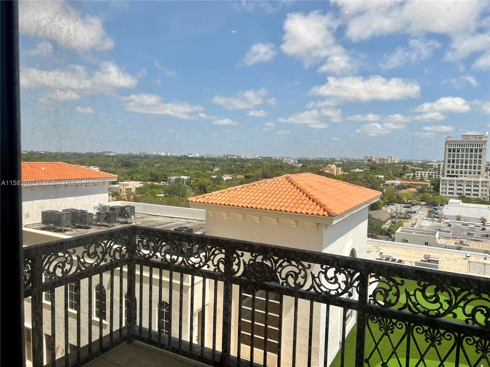 Two combined units totaling 3314 SF feature new wood laminated floors, 9.5 ft tall ceilings, and a large balcony overlooking Coral Gables. The entrance lobby boasts high-tech security, soaring ceilings, imported marble, and stainless steel finishes. The space includes a kitchen, private bathroom, 7 executive offices, and an open center area accommodating 10 to 15 employees. Additional features include a reception area, conference room, and convenient location in the heart of Coral Gables near dining, entertainment, and major Miami destinations. The building offers column-free floor plates, wrap-around balconies with Miami skyline views, contemporary lobby with ground floor retail, concierge, 24-hour security, on-site management, and pre-wired technology capabilities.