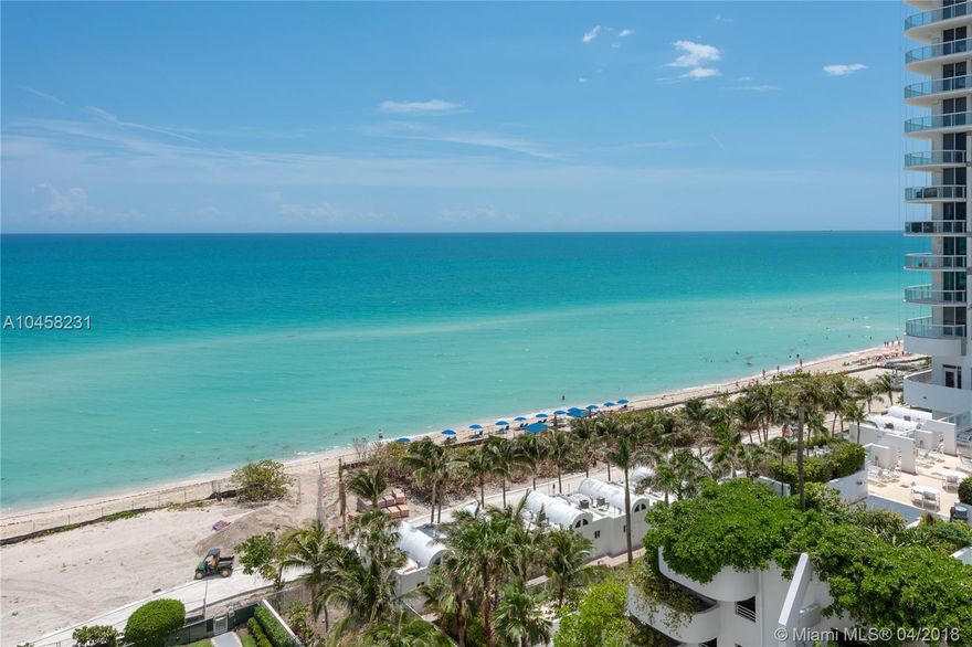 Oceanfront building. Prime location, huge 2/2 converted to a 1 bedroom / 1.5 bath. Easily converted back. Great ocean views. Open floor plan. Huge terrace with ocean views.