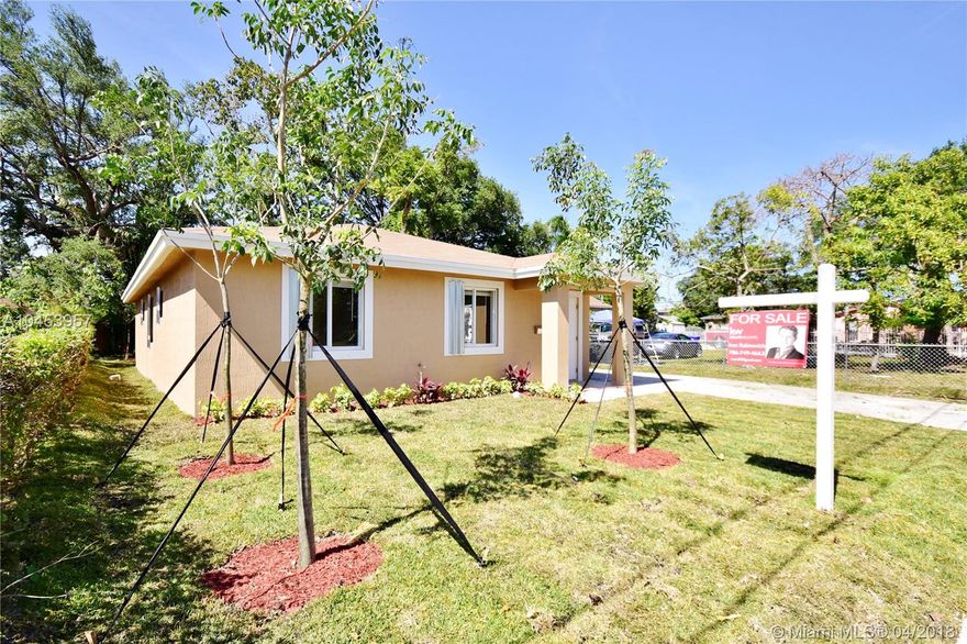 Come see this beautiful NEW home in the heart of Miami. Features great floor plan with FOUR bedrooms and two baths, large open kitchen with stainless steel appliances included. Large ceramic tile format!!!Lots of natural light throughout the entire house!!!Hurricane Shutters on all windows greatly reduces Insurance Costs!!! Newly installed landscape makes backyard a great place spend outdoor time!!!  Can't get any more hassle-free than new construction! Must see!!!