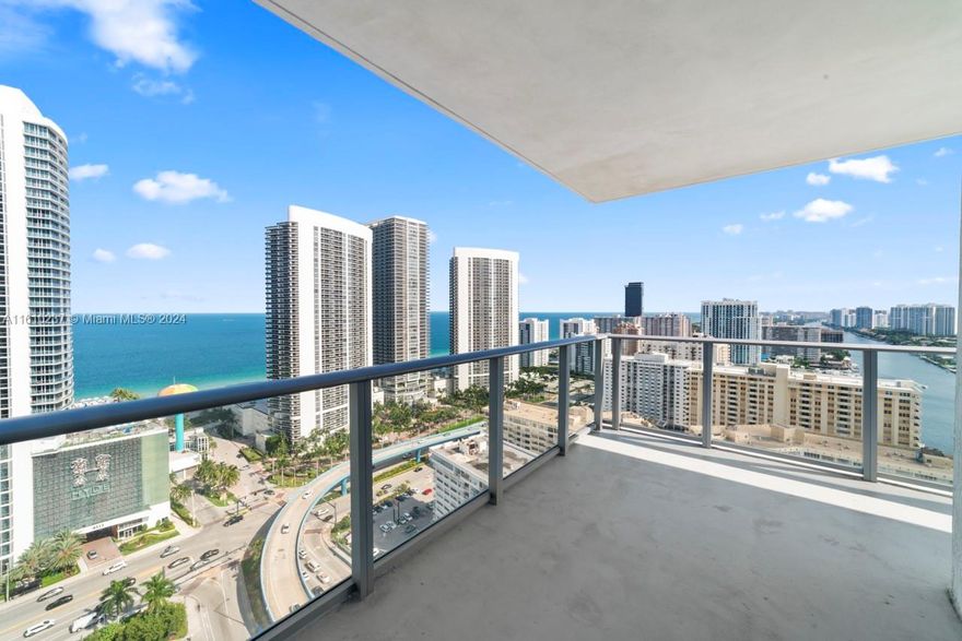 FULLY FURNISHED 2 BEDROOM 2 BATHROOM CORNER UNIT WITH AMAZING VIEWS OF THE OCEAN AND INTRACOASTAL IN HYDE BEACH RESORT. THE UNIT HAS SOUTH EAST CORNER VIEW HAS LARGE WRAP AROUND BALCONY. AMENITIES INCLUDE POOL, SPA, MOVIE THEATER, BEACH SERVICE, BUSSINESS CENTER.
