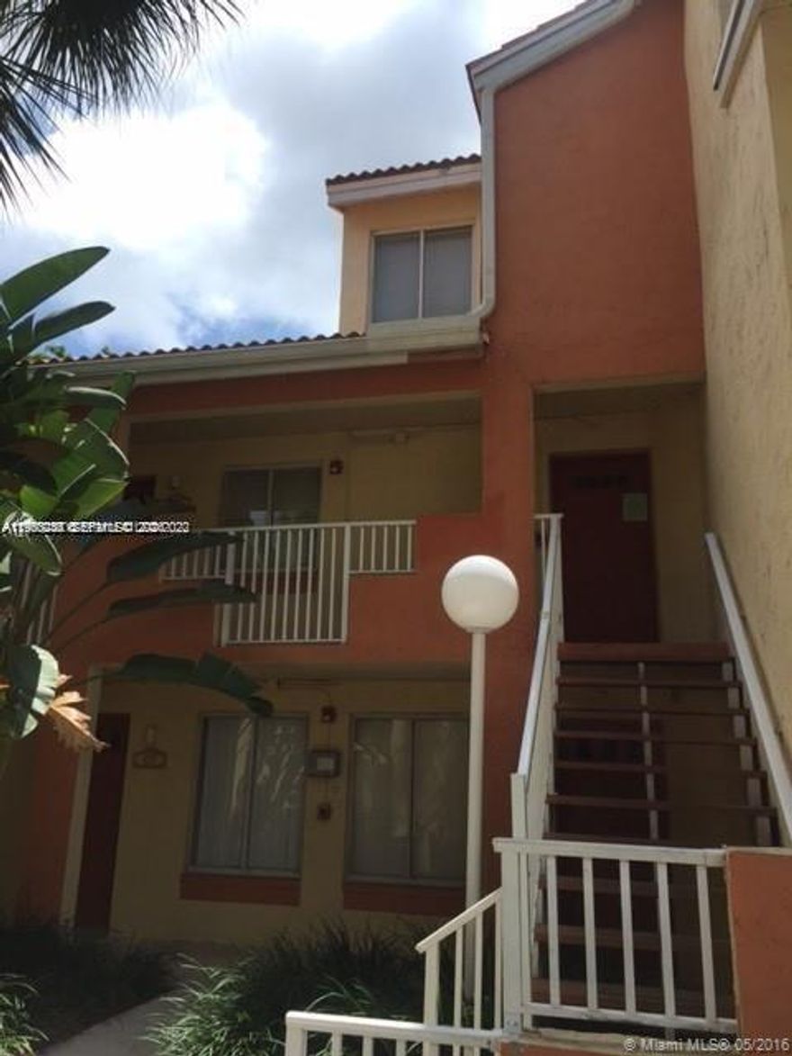Excellent location for a 2 story 2 bedroom 2 bathroom condo in Coral Springs. Ceramic tile thru out, vaulted ceilings in the living area, Freshly painted with neutral color walls washer and dryer in the unit. Walking closet in both bedrooms. both showers will be redone. Enjoy the water view and the short walk to Cypress Park, shopping, restaurants, and only a few blocks away from highway access. The community is well maintained and its amenities include a gym, business center and a pool. a+ schools. Investors Welcome.