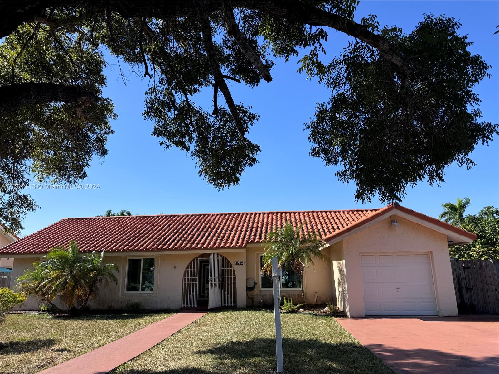 Welcome to this charming 3-bedroom, 2-bathroom single-family home offering 1,520 sqft of living space. Situated in a desirable neighborhood, this property boasts a beautiful pool, perfect for relaxation and entertainment. The home features impact windows for added security and energy efficiency, along with a spacious formal dining room, cozy family room, and a comfortable living room. Enjoy the outdoors with a covered terrace, ideal for alfresco dining. Currently undergoing renovations, the home will soon feature a brand-new kitchen, providing modern finishes and functionality. Don’t miss the opportunity to make this your dream home!