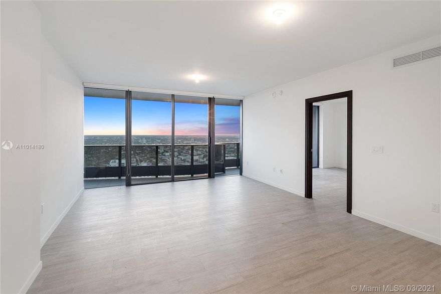 Amazing unit at Brickell Flatiron on the 48th Floor, 1,804 SF Living Area, and 355 SF terraces with unobstructed, endless west views over Miami and beyond. This unit is two units combined and it features 3 bed 3.5 bath plus den. Each bedroom has high quality built-in closets and breathtaking views. Unit includes with Miele appliances, Italian cabinetry, keyless door entry technology, tile looking wood floors, etc. Amenities are lounge pool table, movie theater, lap pool, kids room and more. As well, a second rooftop swimming pool, jacuzzi, cabanas, sundeck, gym, spa, relaxation space, massage rooms. Unit comes with 1 assigned parking space & 1 free valet. Walking distance to Brickell City Centre, minutes drive to Miami Internat'l Airport and the beaches. Tenant occupied until Sept 23, 2021