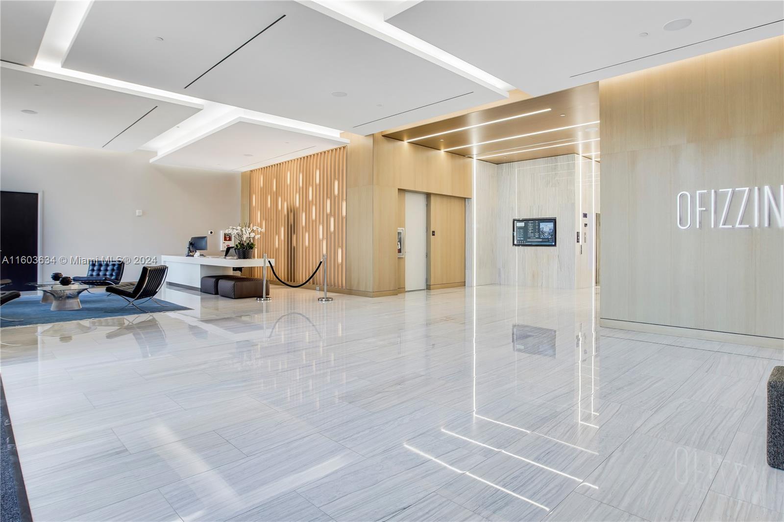An exceptional opportunity awaits to create your own 2,219 SF office space in the 11th fl of the coveted OFIZZINA, a new class A+ building in Coral Gables. Suite 1100 offers breathtaking views of the lush landscape of the city. OFIZZINA is a boutique luxury condo-office building, featuring 16fl and 54 offices. It boasts a private gym with showers, Peloton cycle, cardio & weight training machines, a front desk with concierge, electric vehicle car charging stations, and two rooftop sunset terraces with unobstructed views. Designed by MKDA, Corwil architects, and developed by TSG, this prestigious building is conveniently situated near the MIA airport, as well as the finest restaurants and shops. Join the affluent owners and trendsetting tenants. Shell condition & 5 assigned parking spaces.