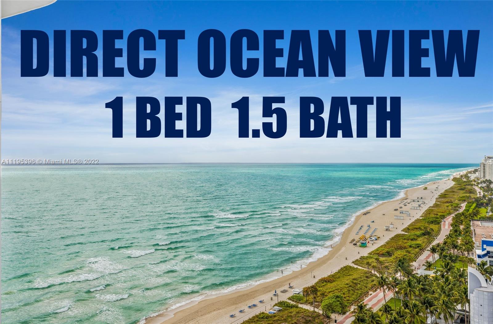 ***AVAILABLE FROM MAY 15TH TO DECEMBER 31ST *** Spectacular unobstructed Ocean-views from this renovated 1 Bed 1.5 Bath condo. Enjoy the Miami skyline with floor-to-ceiling and wall-to-wall high-impact sliding doors in the living room and bedroom, with direct access to a large balcony. Open style kitchen with maple cabinetry, stainless steel appliances, and black granite countertops. The bathroom features a double vanity, bathtub, bidet, and walk-in closet. White tile floors, tankless water heater, and electric shades. Amenities include a gym, sauna/steam room, heated pool, tennis court, racquetball, 24 hrs security, beach chairs, and direct access to the boardwalk and the beach! Live in a state of great comfort and extravagant living!