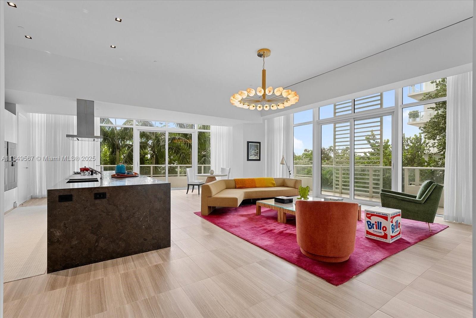 ELEGANT 2-BEDROOM, 2.5-BATHROOM RESIDENCE AT THE RITZ-CARLTON RESIDENCES, MIAMI BEACH, FEATURING 12-FOOT CEILINGS. Designed by Italian architect Piero Lissoni, this 2,085 SF residence features an open floor plan w/ spacious, bright southwest-facing corner living area surrounded by a 427 SF wraparound terrace overlooking a Zen garden. Features include Boffi-designed bathrooms + custom closets, Chef’s kitchen equipped w/ Gaggenau SS appliances + gas range, entrance foyer, powder room & laundry room. Finishes include Lualdi solid-core doors, Zucchetti fixtures & Somfy shades. The Ritz-Carlton Residences boast a range of amenities, including a marina, pool deck, rooftop restaurant, spa, fitness center, art studio, club room, cinema, multisport simulator, full-time concierge & dedicated staff.