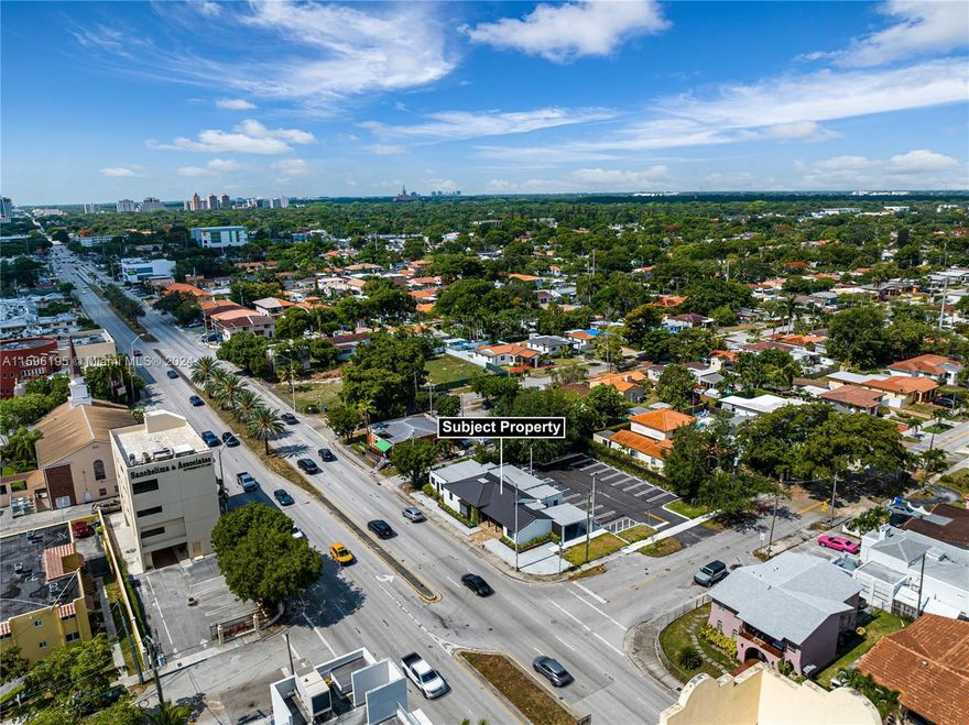 Incredible commercial office space located on a corner lot directly on Le Jeune Rd in Coral Gables! This modernized expansive office space boasts vaulted ceilings, 6 individual office spaces, 2 oversized conference rooms, on-site parking lot with 16 parking spaces, ADT security system with interior & exterior cameras, newly installed floors, and so much more! Le Jeune Rd, a major thoroughfare with traffic counts of over 40,000 cars daily, offers excellent visibility. Situated only minutes from US-1, Dolphin Expressway, & I-95, this is a unique opportunity to secure versatile office space in a prime Coral Gables location. With an expansive, open layout, the possibilities are endless. Perfect for an end-user or investor! Vacant and ready for move-in!