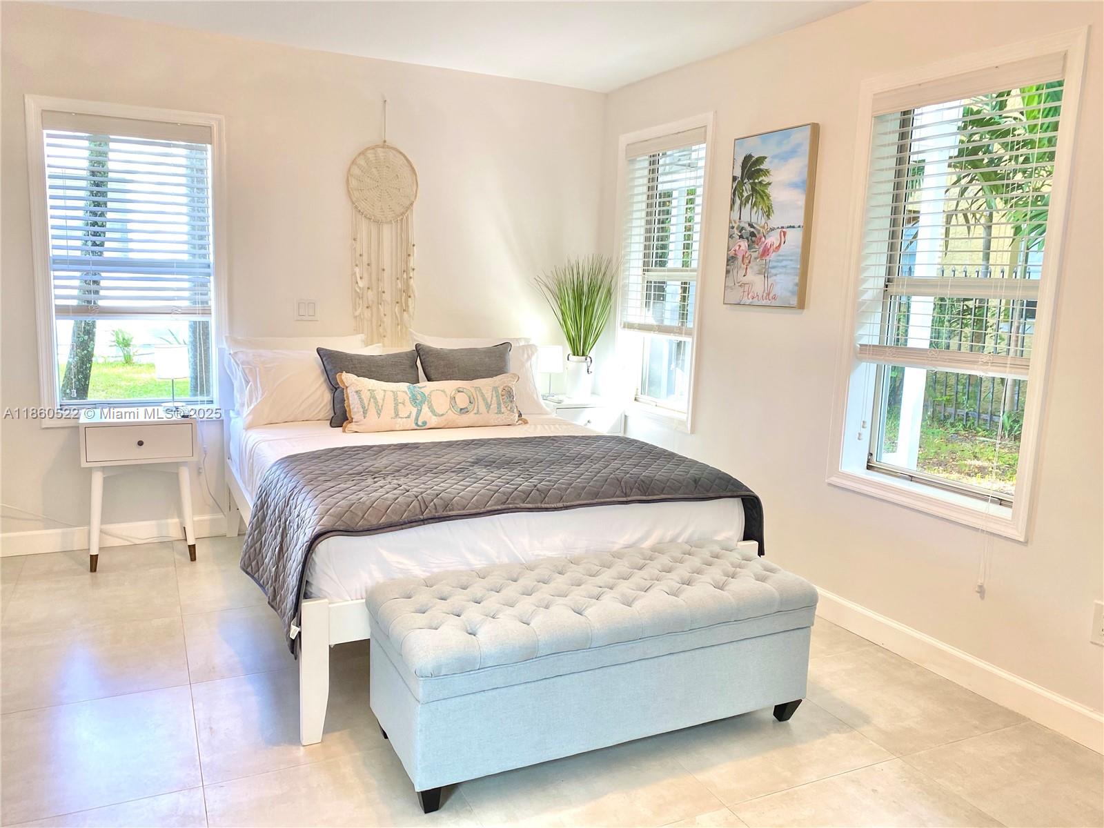 Walk to the Design District
A fully furnished 1-bedroom 1-bath apartment in a guest house with a fenced yard. Just a 4-minute walk to the Miami Design District, and a quick drive to Wynwood, Midtown, Brickell and South Beach.
The unit has a spacious bedroom with a queen sized bed and large closet, a comfy living area with a daybed/trundle, dining nook, two TVs, and a full kitchen with new appliances. Bathroom is updated with a walk-in shower.
Quiet, central location perfect for a single professional or couple.
Annual lease. First, last & security required. No pets, no smoking
Apartment is fully furnished. No smoking allowed. Owner pays Water, Sewer and Garbage. Street parking available with resident permit ($25 annual fee to the city of Miami). EV charger available.
