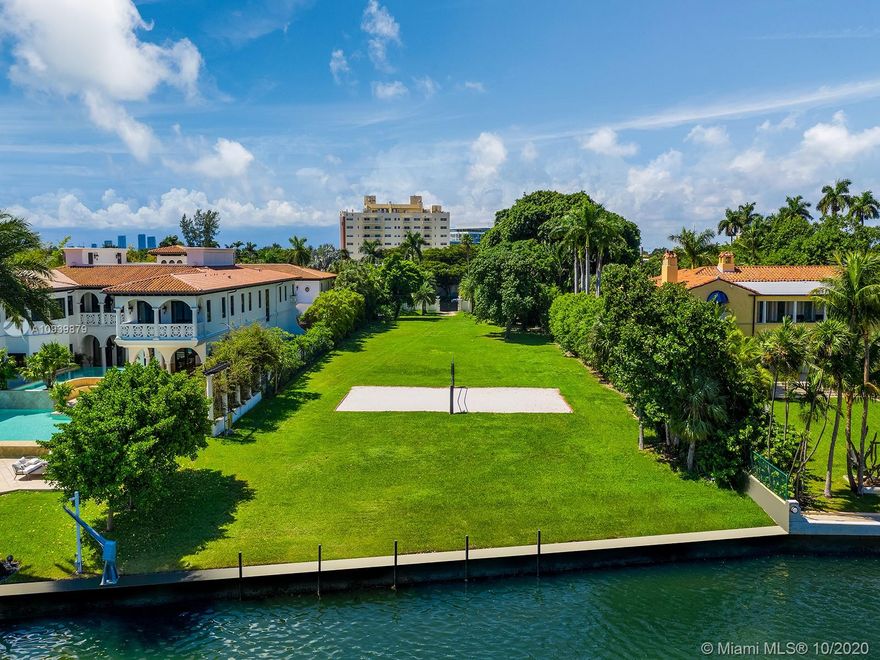 This 43,900 SqFt. Bayfront estate lot provides a rare development opportunity to build your own waterfront haven located on luxurious estate section of Pine Tree Drive, one of the most coveted streets in Miami Beach. The lot has the ability to yield a residence of over 20,000 SqFt., and includes 100 ft of water frontage on Indian Creek, the deepest waterway in Miami allowing for Yachts of any size as well as quick access to Biscayne Bay.