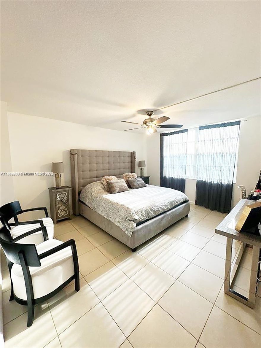 Beautiful condo in the heart of Aventura. Walking distance to fresh market, restaurants, and fitness studios. 1.5 miles from Aventura mall. Spacious two-bedroom two-bath with beautiful unobstructed views. The building offers an array of amenities, including 24/7 security and concierge services, two heated pools, two tennis courts, BBQ area, and Billard room. It has excellent schools and parks.