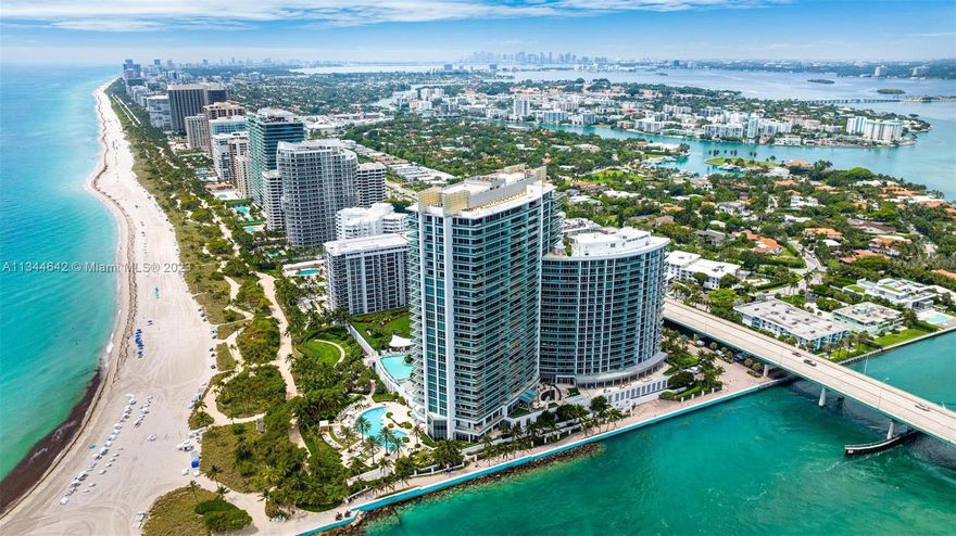 One of the kind Oceanfront Residence reflecting sophisticated decoration and design. Private elevator with unobstructed views of the ocean with large terraces to enjoy sunrise and sunset views. This dream Oceanfront residence exhumes all that comes with the Ritz Carlton name. Boasts miles of rare, unobstructed views of the park, sandy beaches, and turquoise tropical ocean.  Impact resistant floor to ceiling glass windows and sliding doors. Modern elegance combined with luxury, custom paint and wallpaper, crystal lighting, wine cooler, open spacious dining and entertaining areas. Enjoy all the amenities of the acclaimed Ritz Hotel, Including room service, 2 restaurants, full concierge 2 infinity pools, beach services, spa and more. Unit comes with 3 covered parking spots.