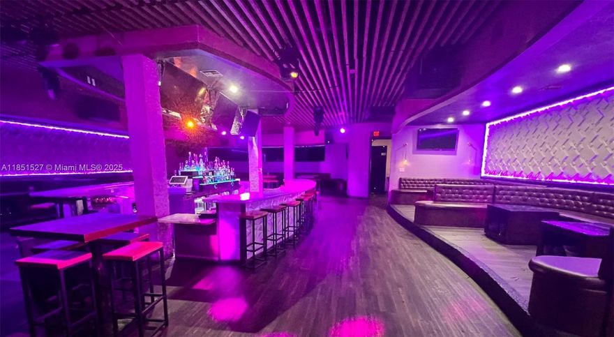 Prime opportunity to acquire a fully operational nightclub in the heart of Miami! This established venue boasts strong revenue, modern interior buildout, full liquor license, VIP sections, and top-of-the-line sound and lighting systems. High foot traffic location with excellent visibility and ample parking. Ideal for experienced operators or investors seeking a turn-key nightlife business. NDA required for financials. Do not disturb employees—shown by appointment only.