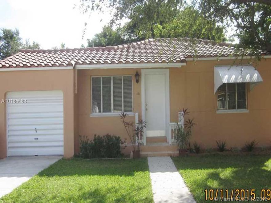 COZY 2 BED, 1 BATH HOUSE IN BEAUTIFUL MIAMI SPRINGS. HUGE TILED FLORIDA ROOM. BEDROOMS HAVE HARD WOOD FLOORS. WASHER AND DRYER IN GARAGE. LARGE BACKYARD. CALL LISTING AGENT FOR APPOINTMENTS.