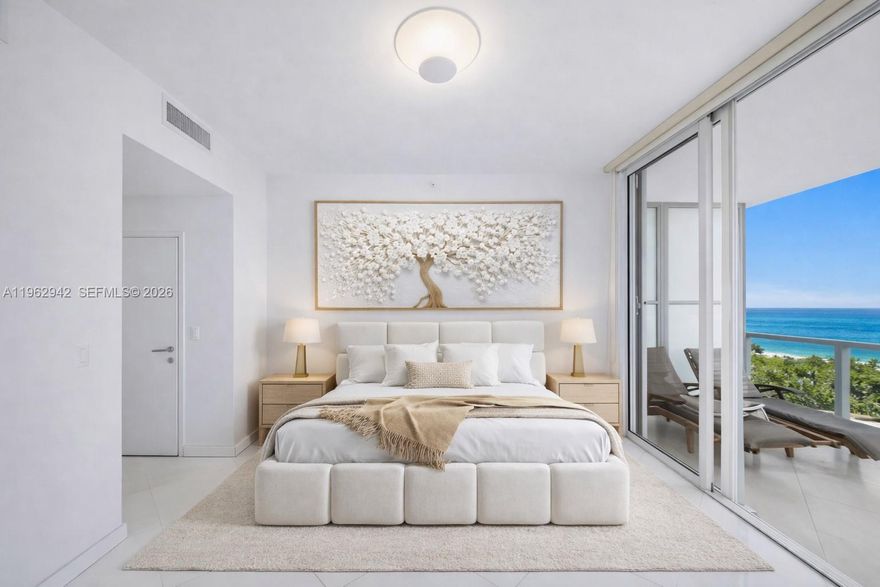 Highly coveted southern exposure two-bedroom residence at the prestigious Continuum North Tower, showcasing sweeping views of South Pointe Beach, Government Cut, and Fisher Island. Enjoy breathtaking sunrises and sunsets from two expansive private terraces that seamlessly blend indoor and outdoor living. This desirable split floor plan features a private elevator foyer, offering both privacy and sophistication. Floor-to-ceiling glass frames the spectacular vistas while filling the home with natural light, creating an exceptional coastal retreat. Set within an irreplaceable 13-acre private oceanfront oasis, residents enjoy world-class amenities including a tri-level fitness center and medspa, three resort-style and fitness pools, cold plunges, beach butler service, and three Har-Tru tennis courts. The community also offers a private Italian restaurant, “Patio,” along with concierge services, town car service, biometric entry, and an unmatched lifestyle of luxury and security.