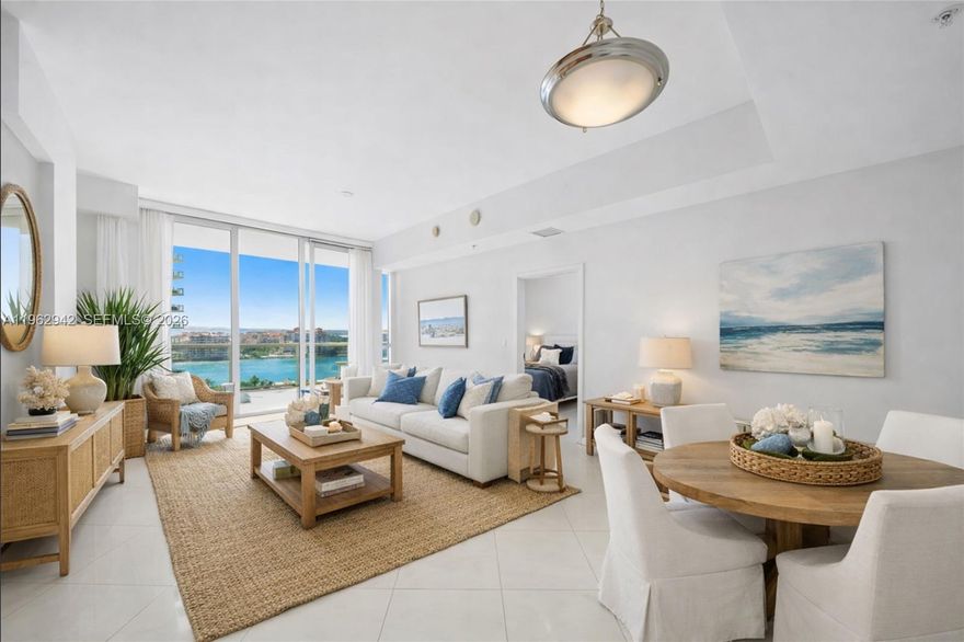 Highly coveted southern exposure two-bedroom residence at the prestigious Continuum North Tower, showcasing sweeping views of South Pointe Beach, Government Cut, and Fisher Island. Enjoy breathtaking sunrises and sunsets from two expansive private terraces that seamlessly blend indoor and outdoor living. This desirable split floor plan features a private elevator foyer, offering both privacy and sophistication. Floor-to-ceiling glass frames the spectacular vistas while filling the home with natural light, creating an exceptional coastal retreat. Set within an irreplaceable 13-acre private oceanfront oasis, residents enjoy world-class amenities including a tri-level fitness center and medspa, three resort-style and fitness pools, cold plunges, beach butler service, and three Har-Tru tennis courts. The community also offers a private Italian restaurant, “Patio,” along with concierge services, town car service, biometric entry, and an unmatched lifestyle of luxury and security.