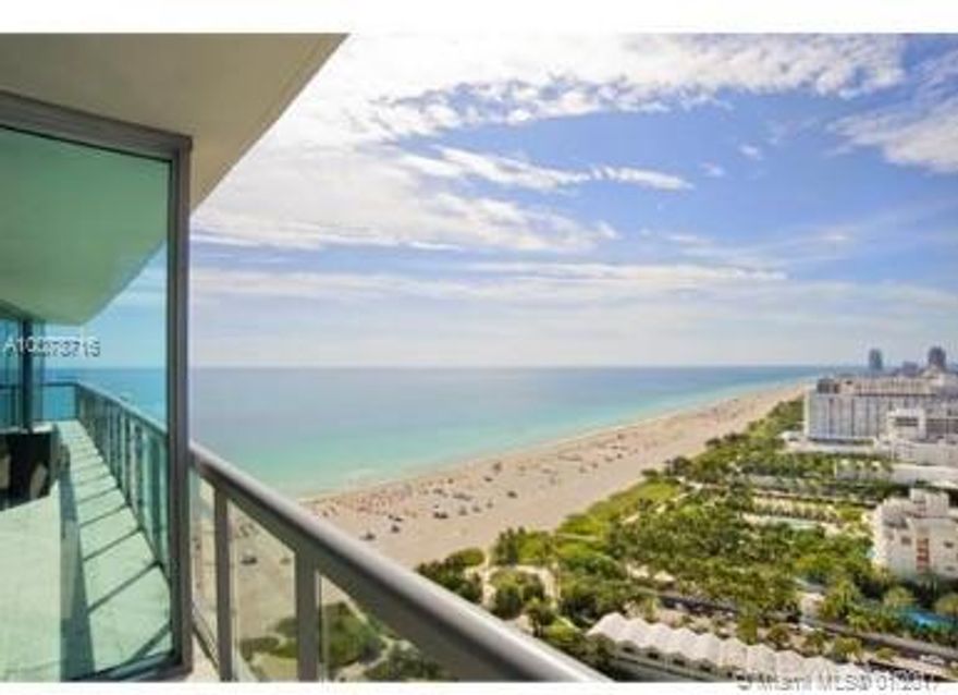 This spectacular residence features amazing Views from the 30th floor to ceiling windows throughout. Enjoy the unobstructed views of the entire panorama of South Beach, Downtown Miami Skyline, Cruise Ship Alley, and the turquiose waters of the Atlantic Ocean down to Key Biscayne and beyond. It offers the best neighborhood in South Beach and is located in a luxury 5 star hotel directly on the sand, offering 3 restaurants and the finest staff and service in town. Very easy to show.