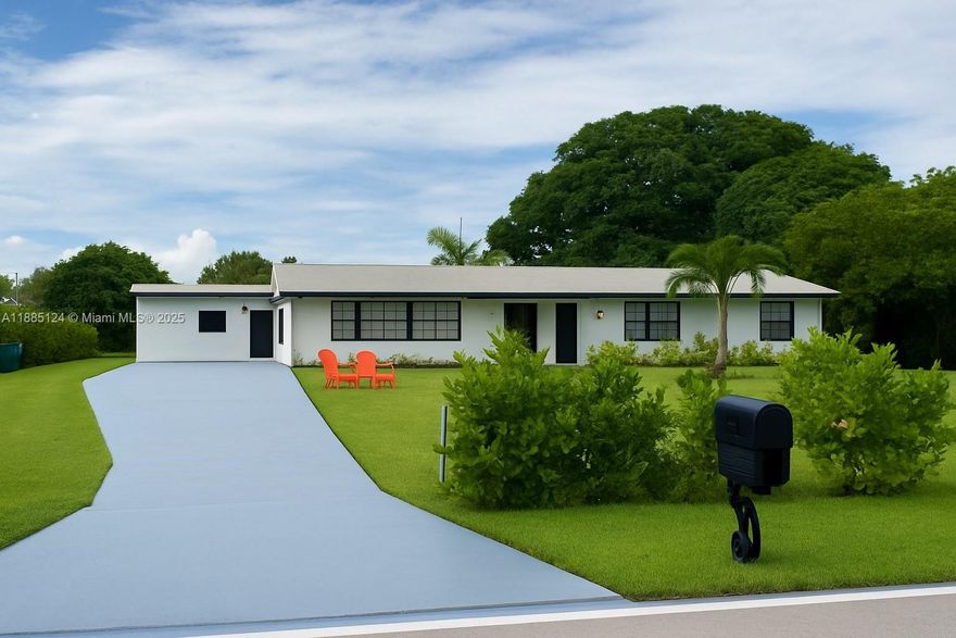 FULLY REMODELED HOUSE WITH INLAWS COTTAGE! Desirable SouthWest Ranches Home on close to 1 acre fronting a canal!. Fenced and landscaped throughout. The Main Home is a 3beds/2full bathrooms and the Cottage is a Large 1/1 with a full sized kitchen. Both have modern new porcelain flooring, lighting, fans and fixtures. Kitchens match with real wood cabinets and high end White River Granite and a main center island for entertaining guests. The home has been freshly painted inside and outside as well as the roof. There is an insulated screened patio with a Jacuzzi. New everything! Dont miss out on this Gem: calm, nature, space, waterfront.