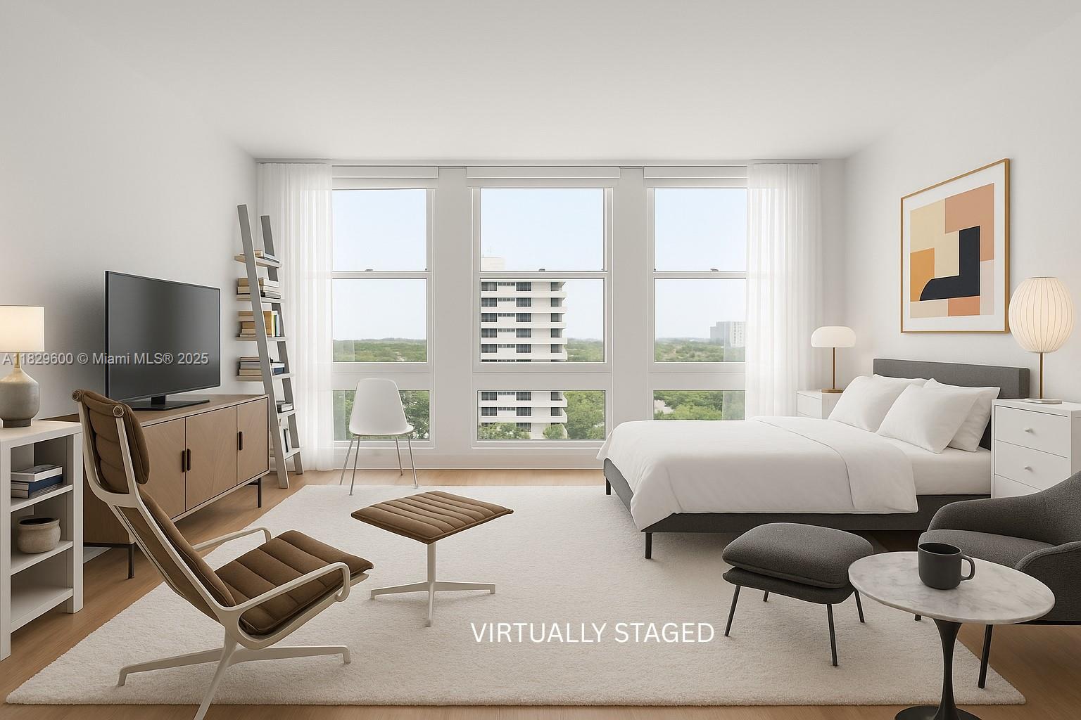 This renovated studio apartment is located at the desirable David William Condo in the heart of Coral Gables. Light and bright with floor to ceiling windows, wood & tile floors, cute kitchen, gas stove, and a nice clean bathroom. It's like a European pied-a-terre! Monthly maintenance includes electricity, water, basic cable ,A/C filter replacement and insurance. Each floor has a dedicated Washer Dryer facility, and the building has a gym and 24-hour concierge, plus covered & assigned parking space. Walking distance to Miracle Mile, Publix and the trolley, plus ON the Freebee route! A short drive to MIA airport and downtown.
