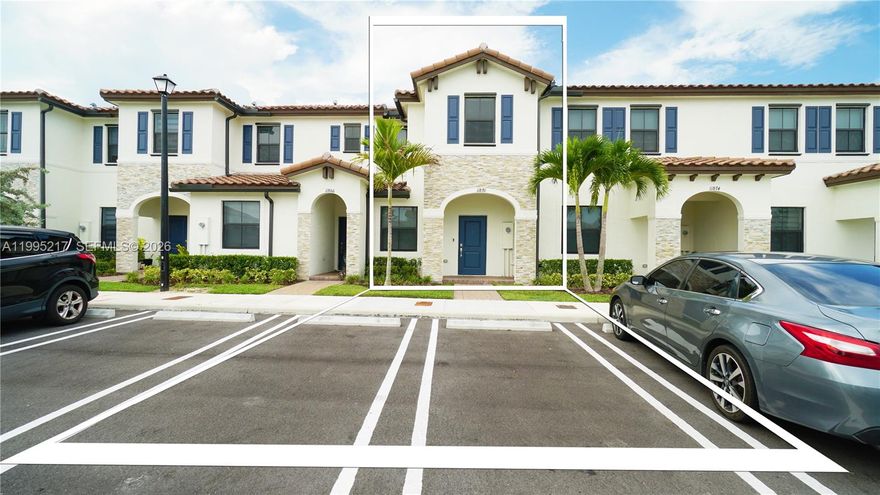 Repriced for a Quick Sale!!! Like New Townhouse 2 story Built 2022 at Corsica by Lennar! Features 3 Bedrooms and 2.5 Baths. All bedrooms and two full baths upstairs and 1/2 bath downstairs for guest use. Has washer & dryer, vertical on sliding doors & wood blinds on windows. Modern white kitchen cabinets with Quartz counter top and stainless steel appliances. Nice backyard to enjoy outdoors entertainment and BBQs. Clubhouse with exercise room and swimming pool- just opened. Easy access to Turnpike, restaurants, shops and more. Property is tenant occupied, please provide 24 hr notice for showing. Thank you.