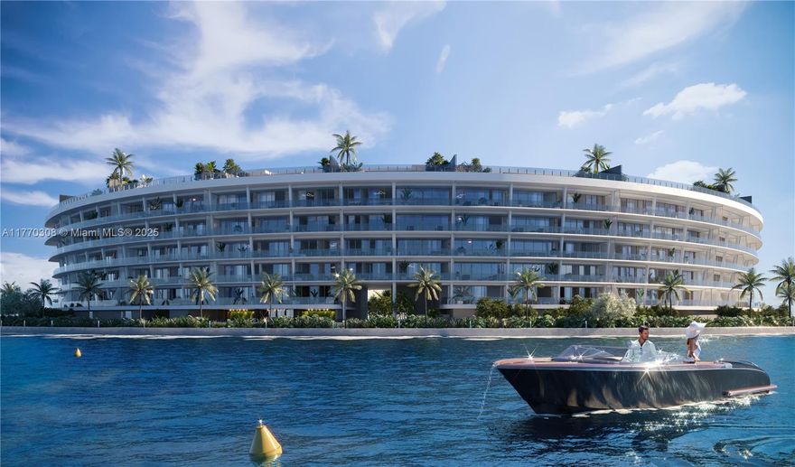 DEVELOPER UNIT– Completion by end of 2025. Developer Ugo Colombo of CMC Group elevates luxury and quality construction to new heights at this exclusive waterfront sanctuary, featuring just 65 condominium residences on a private island. This 2-story penthouse boasts smart home automation, floor-to-ceiling windows, and soaring 11-foot ceilings that frame breathtaking panoramic views of Biscayne Bay. The expansive rooftop terrace (4,160 SF) includes a private 40’ x 17’ pool, a summer kitchen & a large air-conditioned entertainment space.  Private elevator for direct access to your residence, along with a service elevator shared by only 10 units. PHL05 showcases high-end finishes, such as Molteni kitchens, Miele appliances, a book-matched marble primary bath, frameless Barausse doors and more.