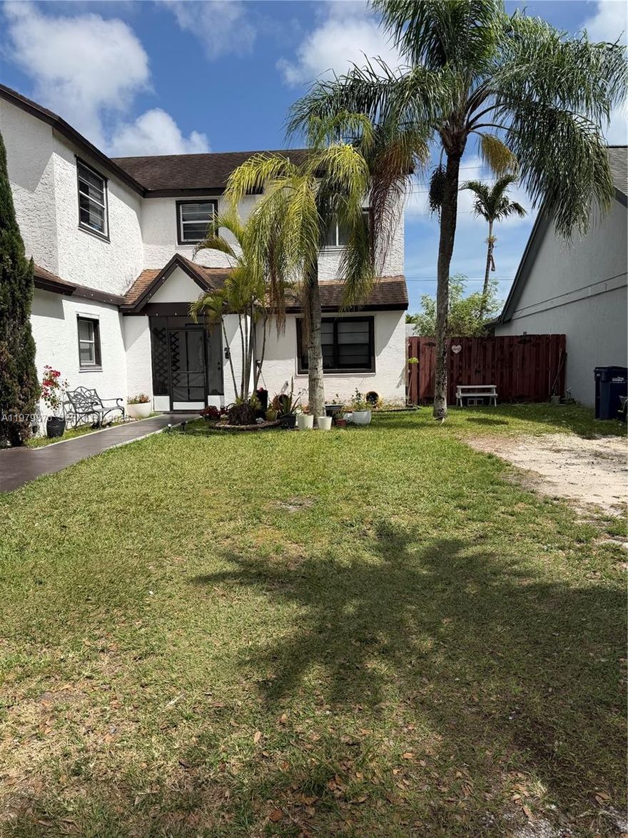 Sold As Is.  2 Story Single Family Home,1 car garage, All tile, spacious kitchen, master bathroom with separate tub and shower, large walk in closet, private yard with covered terrace for family entertaining. Extremely low HOA $33 Monthly.  No HOA approval required.
