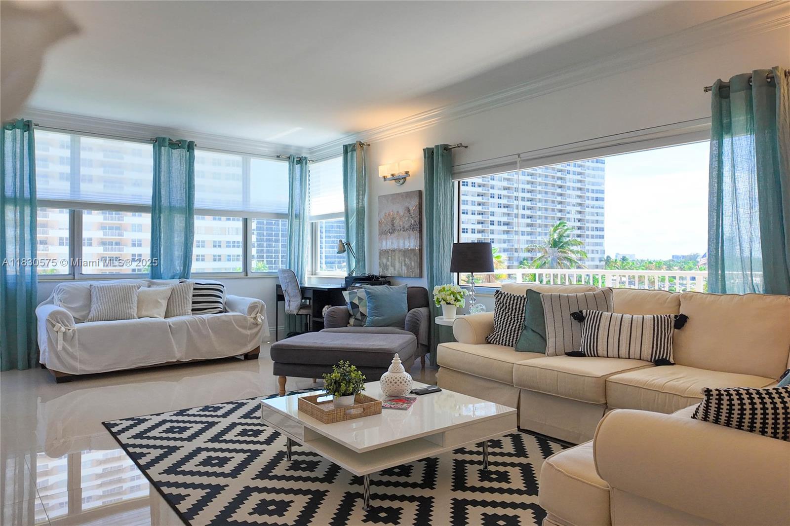 Experience luxury in this stunning 3-bedroom, 2-bathroom corner unit at The Hemispheres. Featuring elegant porcelain flooring throughout, this spacious residence offers breathtaking views of the ocean, city, and Intracoastal. The west-facing balcony is perfect for sunsets, while the southwest corner exposure fills the home with natural light and coastal breezes. Enjoy resort-style living with beach access, pools, tennis courts, fitness centers, a marina, on-site dining, and more. A rare opportunity to own a spectacular oceanfront home in Hallandale Beach.