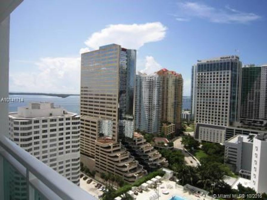 Easy To Show.. NO last month required! Just 1st Month and  1 month Deposit.  Unit features amazing Bay views from the high floor. A Gorgeous DARK WOODEN FLOORS through the unit. Island with imported countertops for socializing and extra kitchen space.  Freshly painted & ready to move in right away. Be at the best location in all Brickell.Centrally located in the heart of Brickell, walking steps to Mary Village, Citi Center, Shops and restaurant below the building for easy access.Call now